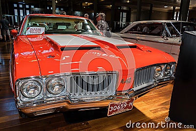 1970 Oldsmobile 442 W25 Holiday Coupe car at Motorclassica Editorial Stock Photo